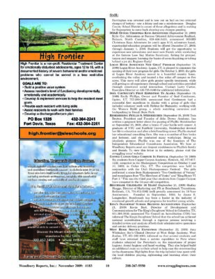 Woodbury Reports, November 2009 (#183), P. 10: John Dewey Academy