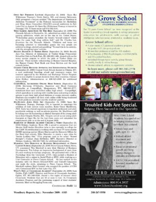 Woodbury Reports, November 2009 (#183), P. 11: The Pinnacle Schools