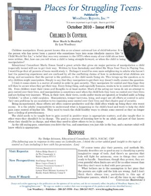 Woodbury Reports, October 2010, Pp. 1, 6: Seachange Hawaii