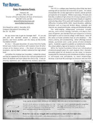 Woodbury Reports, June 2011, Pp. 7-9: Family Foundation School