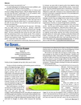 Woodbury Reports, September 2012, Pp. 6-8: New Leaf Academy Of Oregon