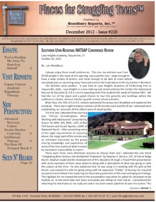 Woodbury Reports, December 2012, P. 1: Sedona Sky Academy