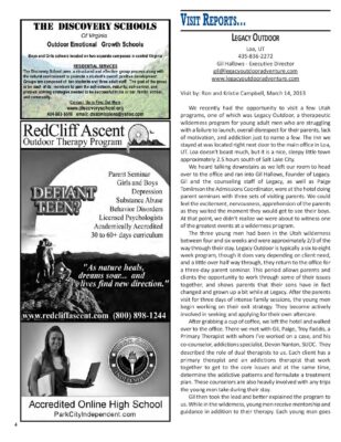 Woodbury Reports, June 2013, Pp. 4-7: Legacy Outdoor Adventures