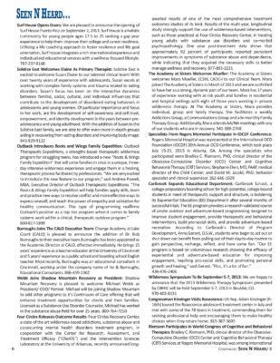 Woodbury Reports, August 2013, Pp. 6, 11: Outback Therapeutic Expeditions