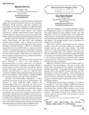 Woodbury Reports, December 2013, P. 9: Eagle Ranch Academy