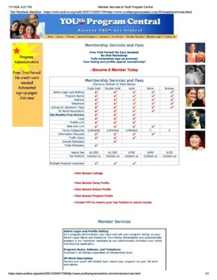 Youth Program Central Website 2005